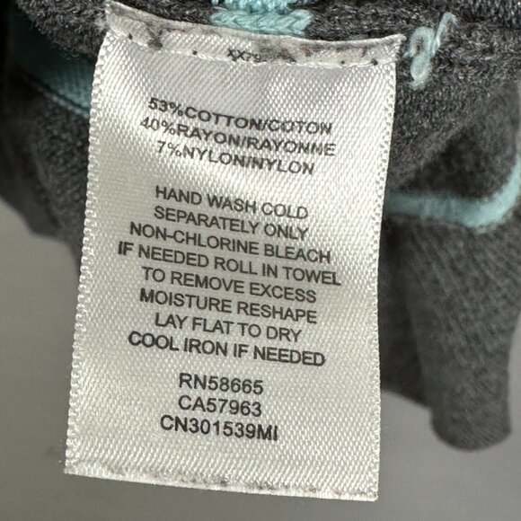 Caslon Sweater Womens Small Tunic Gray Cotton Stripe Pockets Zip Neck - Picture 10 of 11